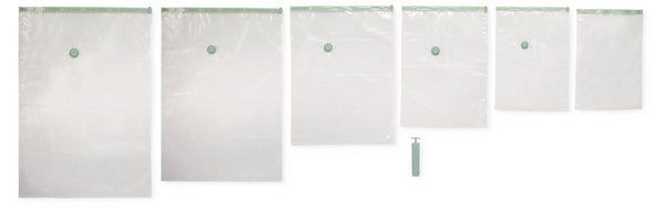 Reusable Vacuum Seal Storage Bag Set with Pump, Multi-Size, 12-pk Y5326