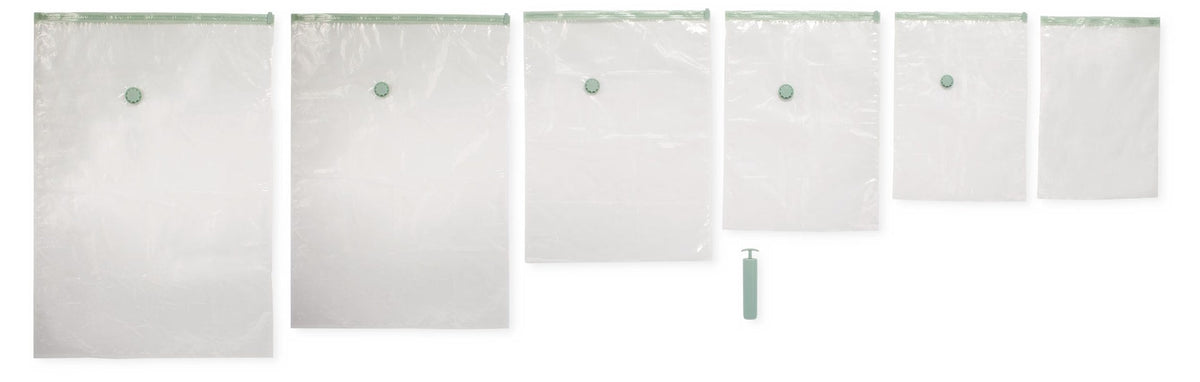 Reusable Vacuum Seal Storage Bag Set with Pump, Multi-Size, 6-pk
