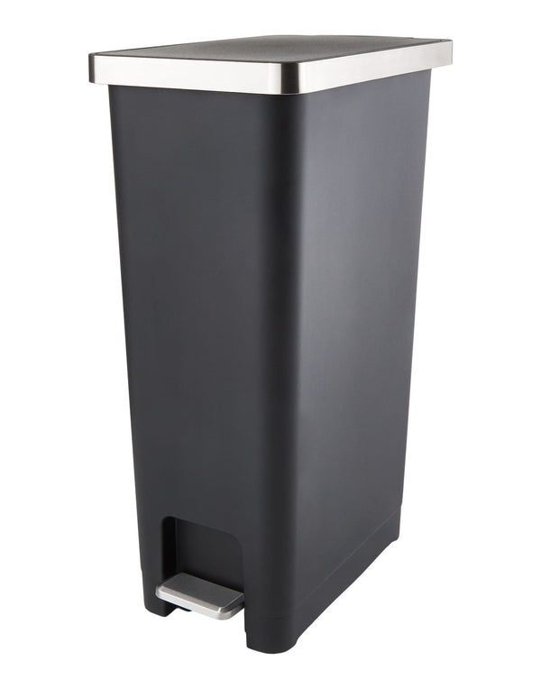 Slim Black Resin Garbage Can, 45-L F4313