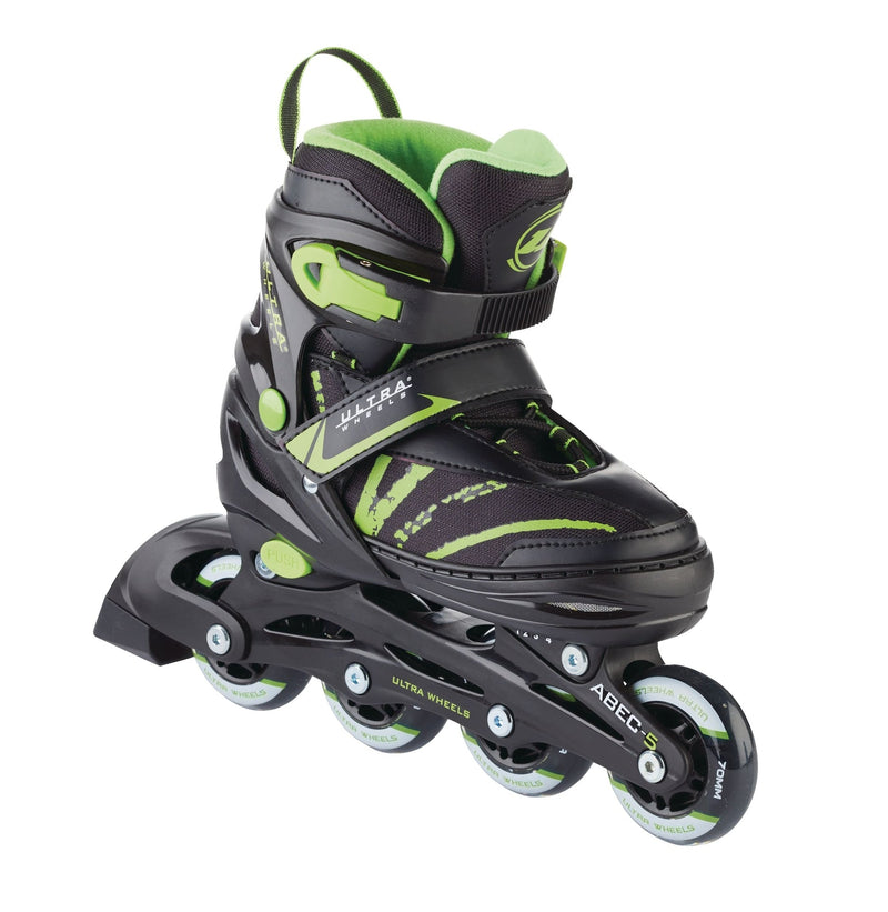 Adjustable Inline Skates, Green, Assorted Sizes A5840