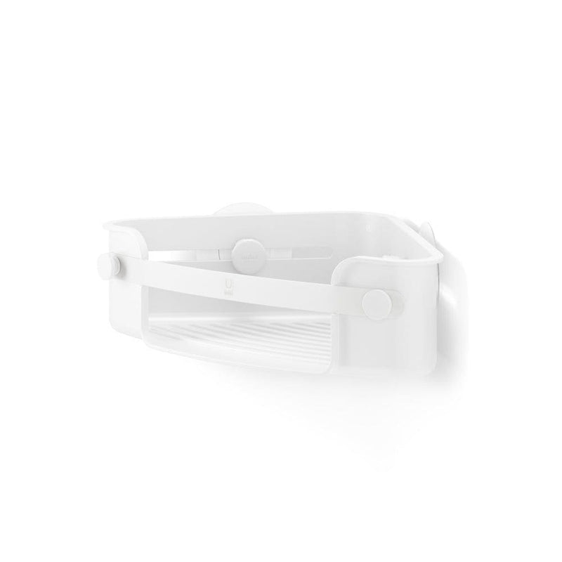 Flex Gel-Lock Rust-Resistant Corner Shower Caddy, with Hooks, White Z3663
