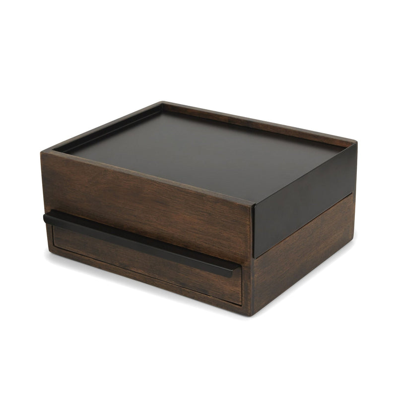 Stowit Jewelry Box, Black/Walnut Y0483