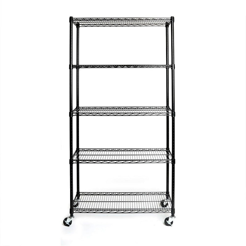 5-Tier NSF Steel Shelving, 36-in x 18-in x 72-in, Black K5329