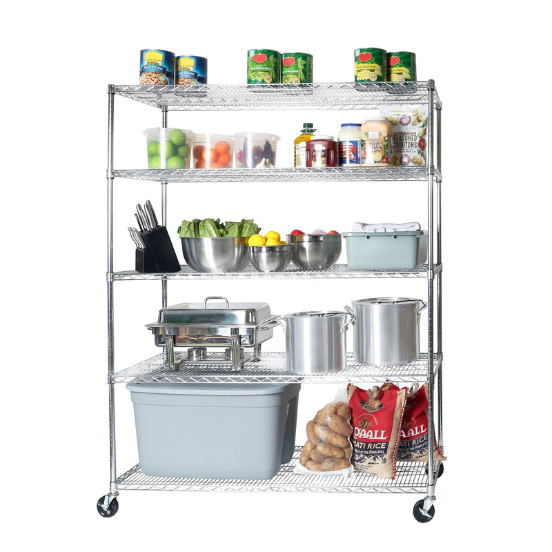 5-Tier Steel Shelving Rack, 60-in x 24-in x 72-in S4866