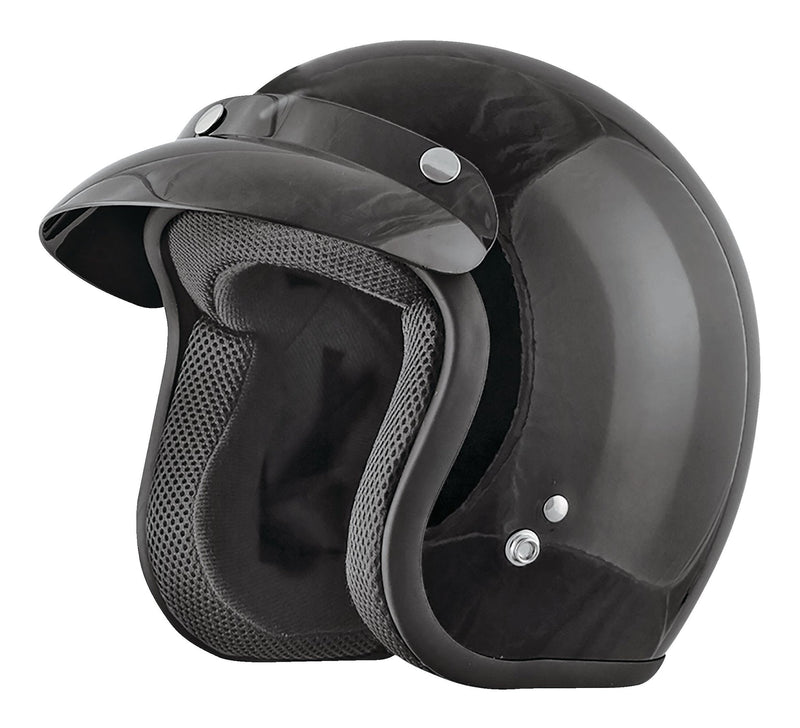 Adult Open-Face Motorcycle Helmet, Black, Assorted Sizes F5093