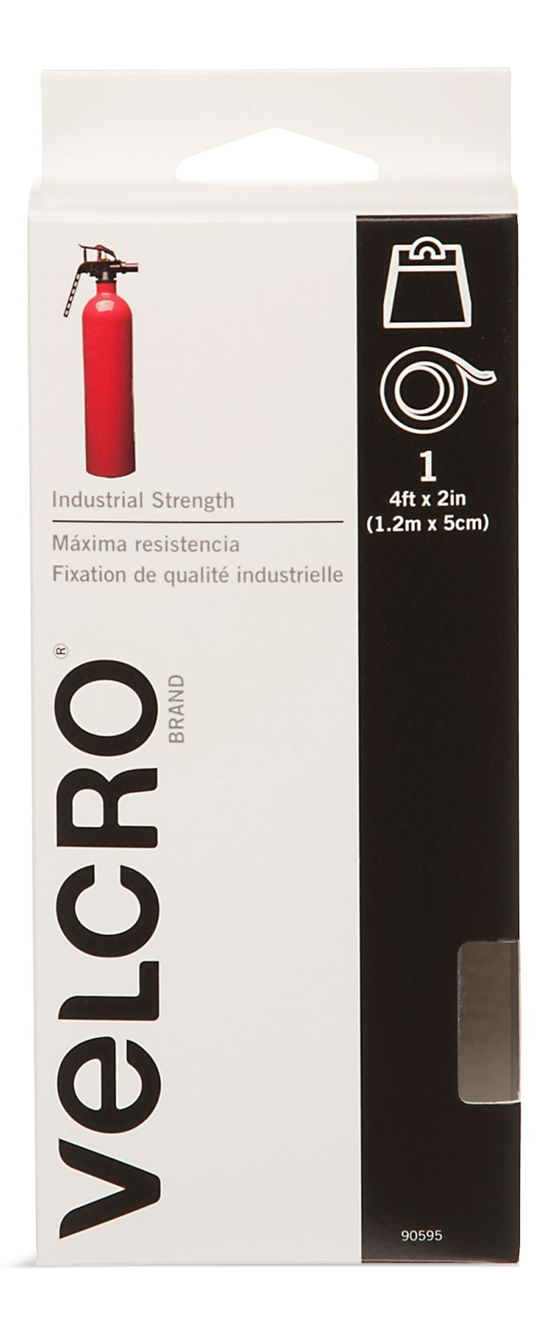 Hook-and-loop Industrial Strength Tape, White, 4-ft x 2-in, 1-pk D6113