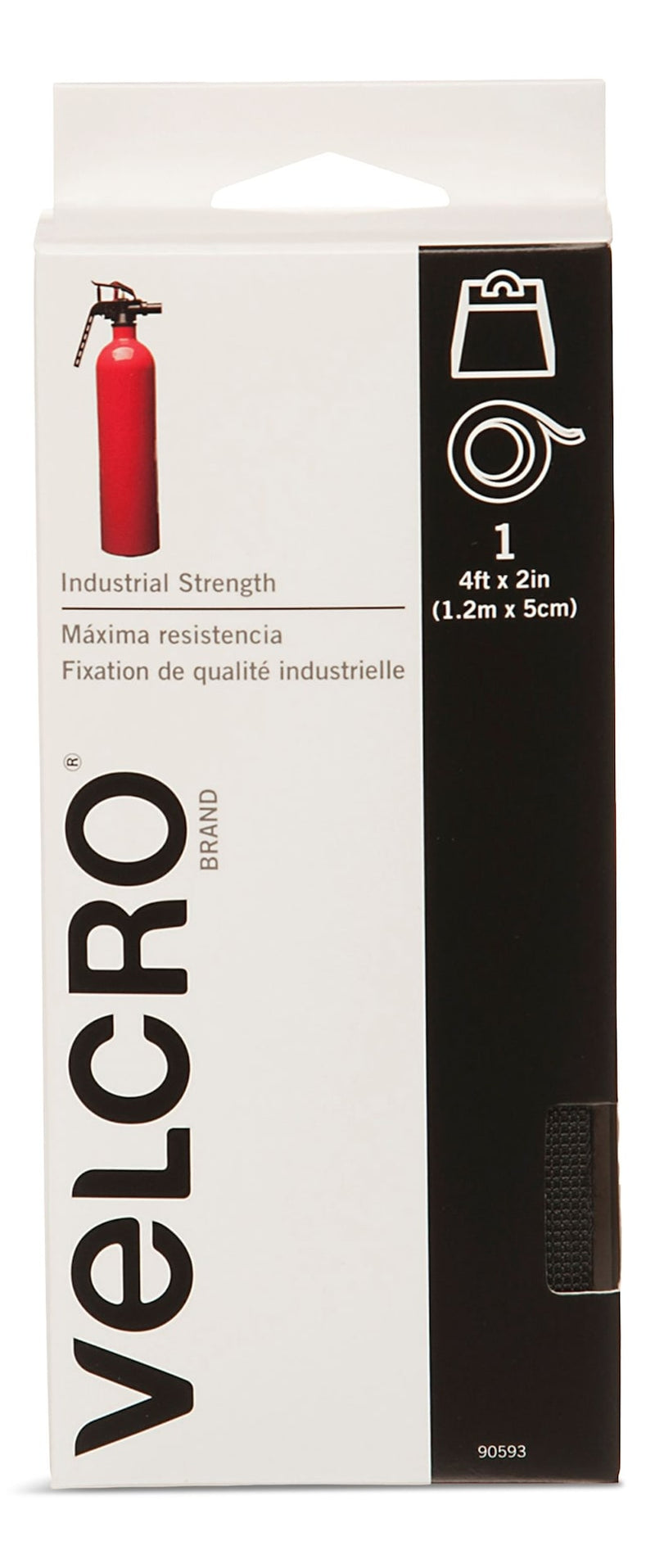 Hook-and-loop Industrial Strength Tape with Heavy Duty Adhesive, 4-ft x 2-in, 1-pk X5172