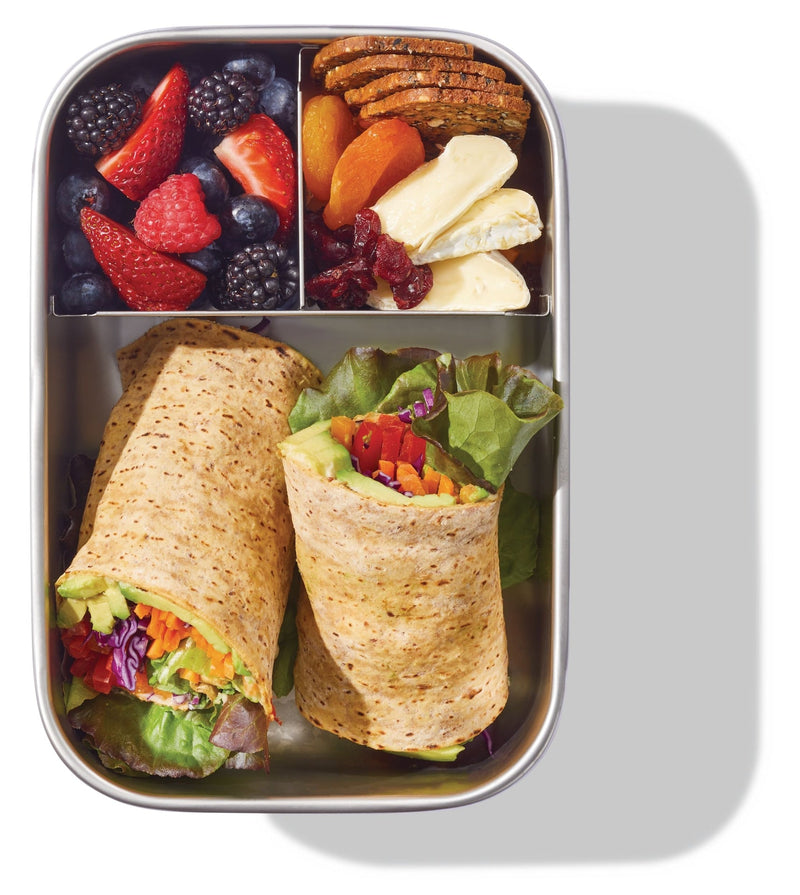 3-Compartment Stainless Bento Lunch Box Food Storage Container, Blue, 1.3-L L2477