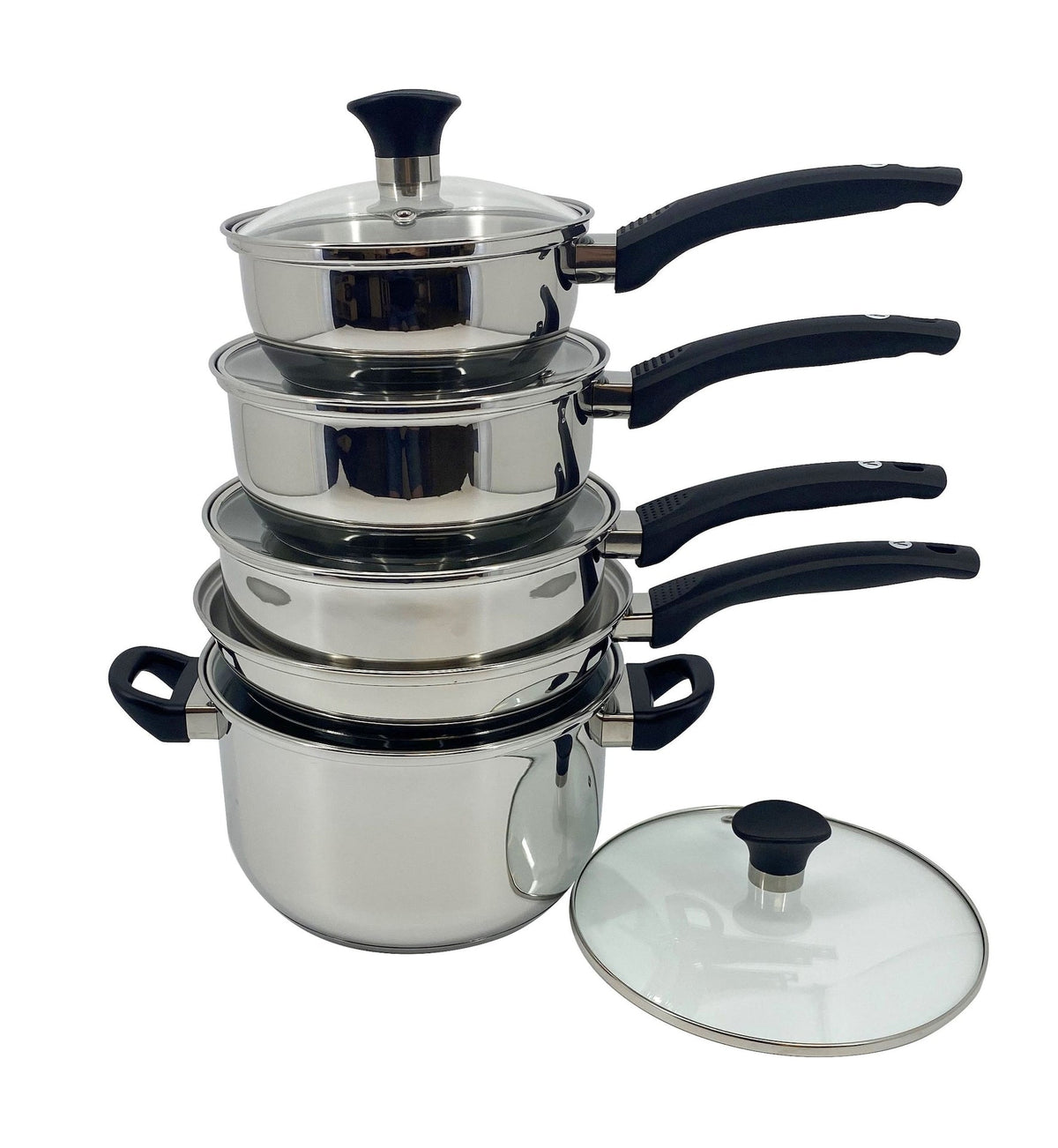 Everyday Series Premium Stainless Steel Cookware Set, Dishwasher & Oven-Safe, 10-pc