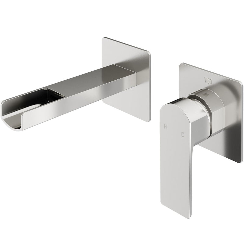 Atticus Brushed Nickel Wall Mount Bathroom Faucet N7908