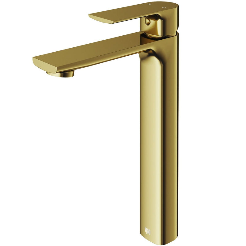 Norfolk Single Handle Vessel Single Hole Bathroom Sink Faucet, Matte Gold N7275