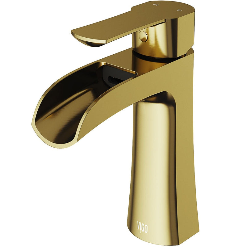 Paloma Single Handle Single Hole Bathroom Sink Faucet, WaterSense Certified, Matte Gold D7126
