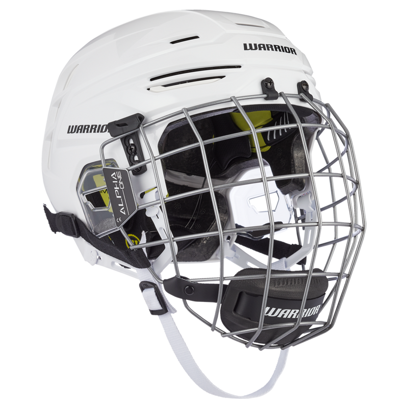 Alpha Pro Senior Hockey Helmet & Cage Combo, White N7172